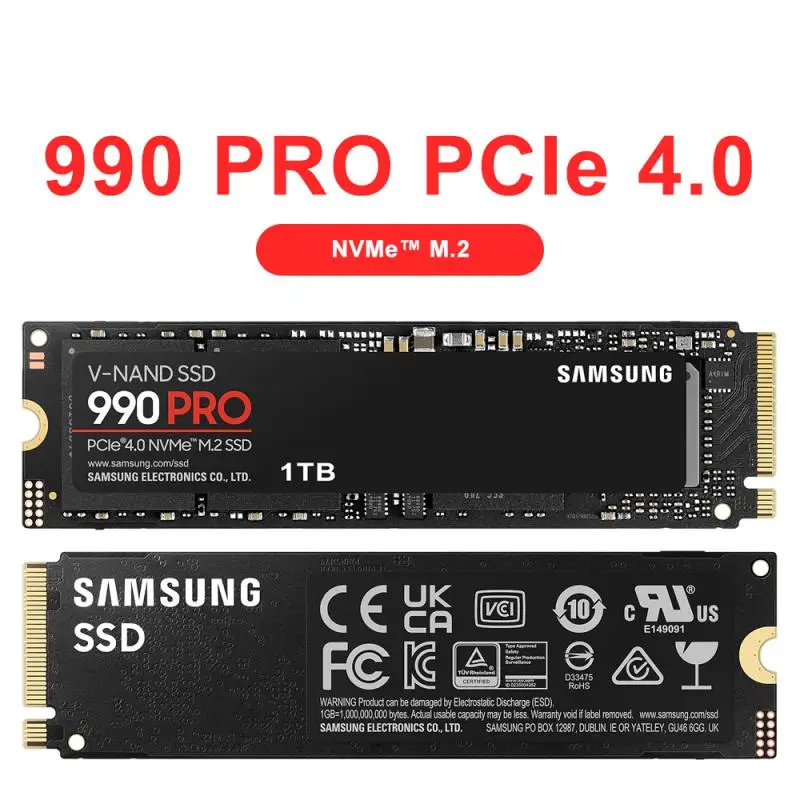 

Новый 990 PRO PCIe 4,0 NVMe 4,0 M.2 2280 1TB SSD Внутренний твердотельный жесткий диск для ноутбука, настольного ПК MLC компьютера в наличии