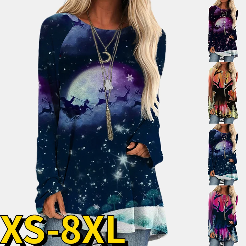 

2022 Vintage T-shirt New Design Printed Pullover Loose Size Top Women's Trend Long Sleeve Autumn Winter Everyday T-shirt Tee