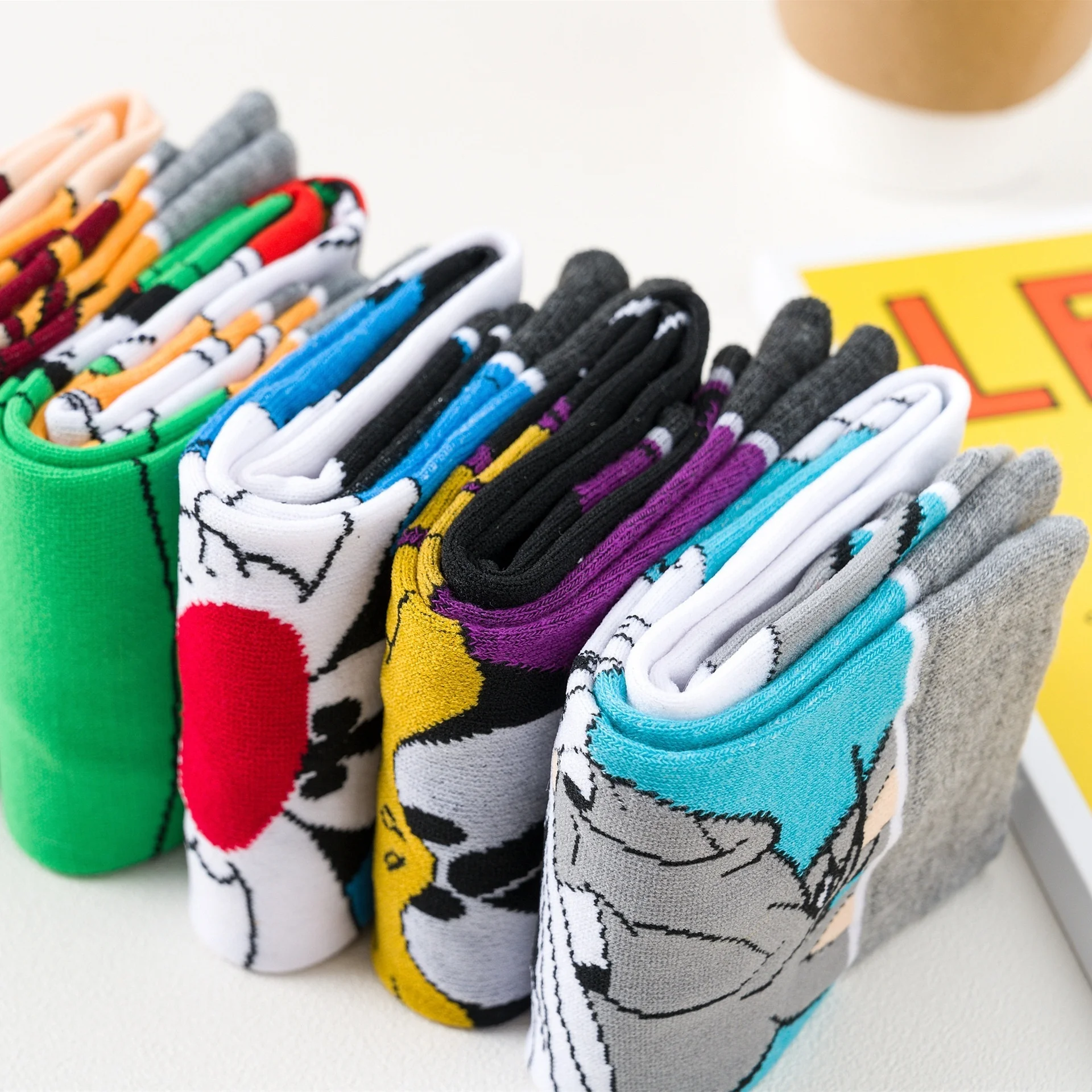 

Веселые персонализированные забавные носки до колена, новинка, весенние носки с животными, кроликами, осенние женские и мужские Мультяшные ...