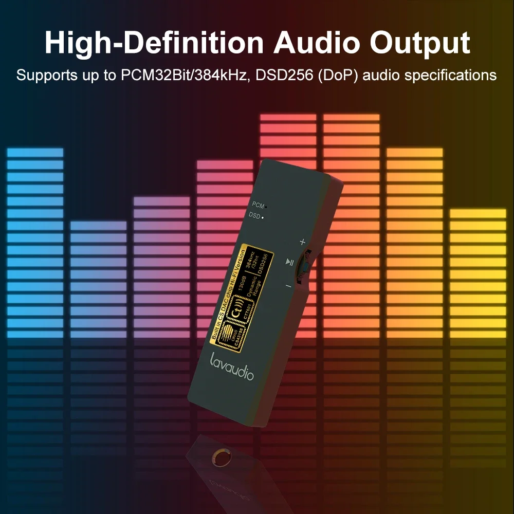 Lavaudio HiFi Portable Headphone Amplifier DSD256 USB-C DAC AMP Hi-Fi Studio Sound for Android iOS PC Mobile Devices