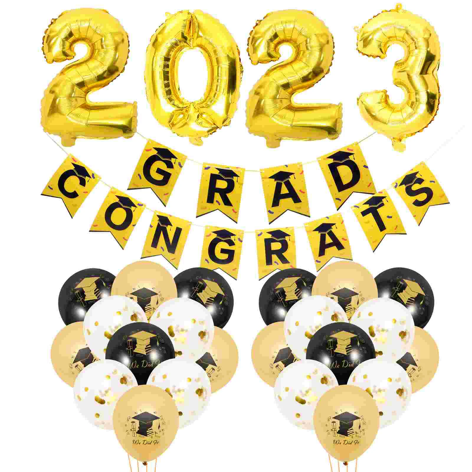 

Graduation Balloons Party Grad Balloon Decorations Ornament Ceiling Supplies Congrats Set Garland Streamer Season Banner Layout