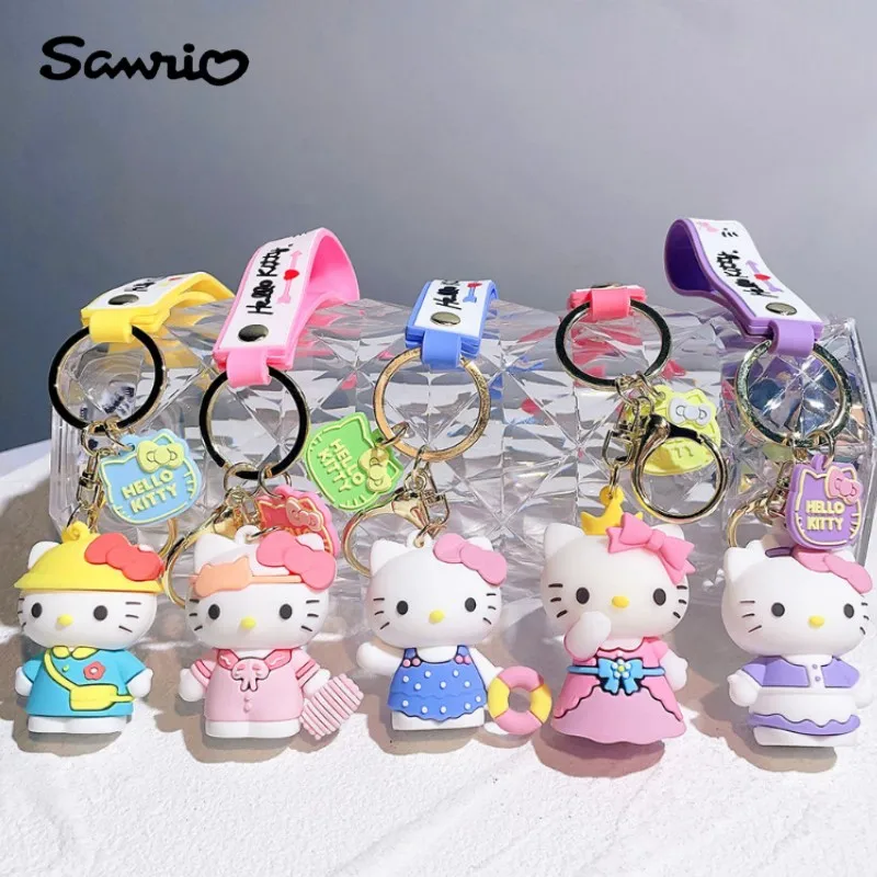 

Sanrio Anime Cartoon Cute Creative Hello Kitty Female Exquisite Bag Key Pendant Cartoon Internet Celebrity Couple Car Keychain