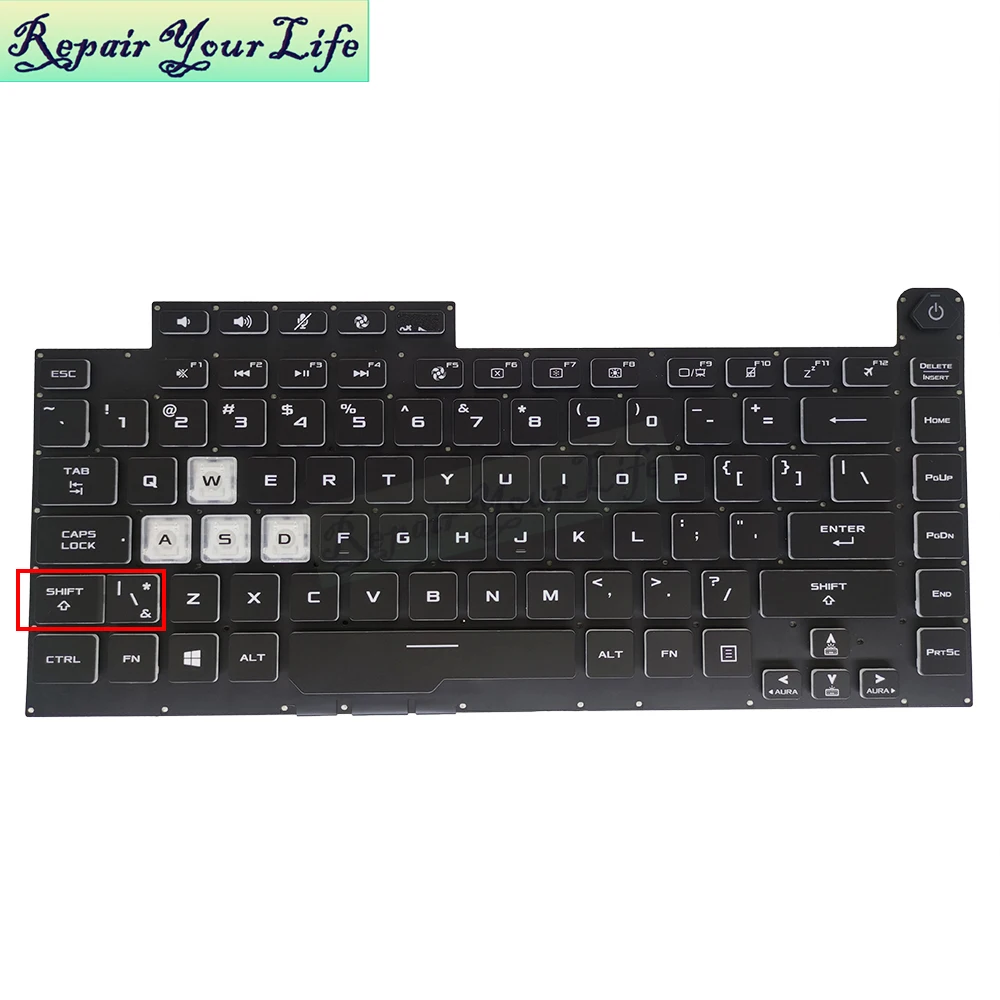 Original US UI English Keyboards with RGB Backlight for ASUS ROG Strix Scar g531 g531gw g531gt g531gu g531gv g531gd Keyboard New