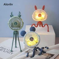 octopus electric fans for home baby car mini fan portable office desktop rechargeable fan with led light handheld air cooler