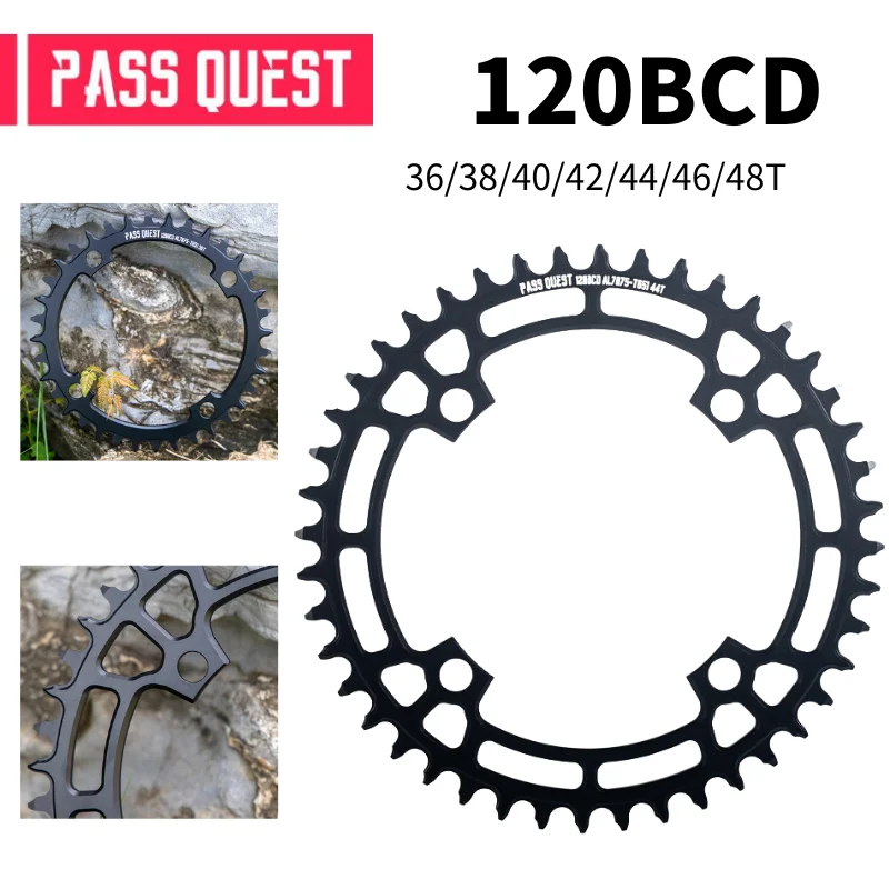 PASS QUEST 120BCD круглая узкая широкая звездочка 36/38/40/42/44/46/48T шоссейный велосипед