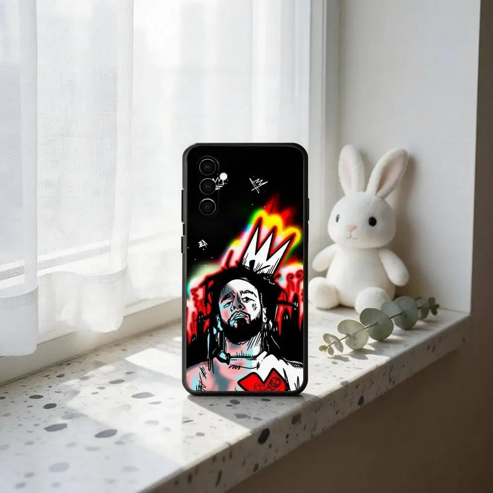 Фото Известный рэпер Дж-Дж. Чехол для телефона Cole для Samsung Galaxy A73, A72, A71, A70, A53, A52, A51 и других моделей, мягкий черный чехол №2