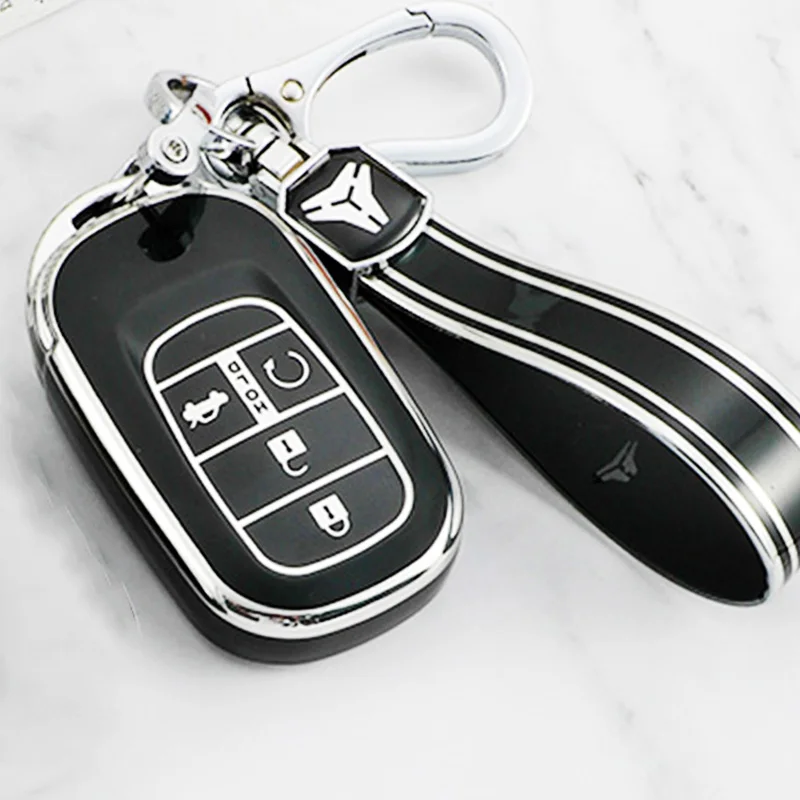

TPU Car Remote 4Button Key Case Cover Shell for Honda Civic Accord Vezel Protector Holder Fob Bag Keychain Accessories