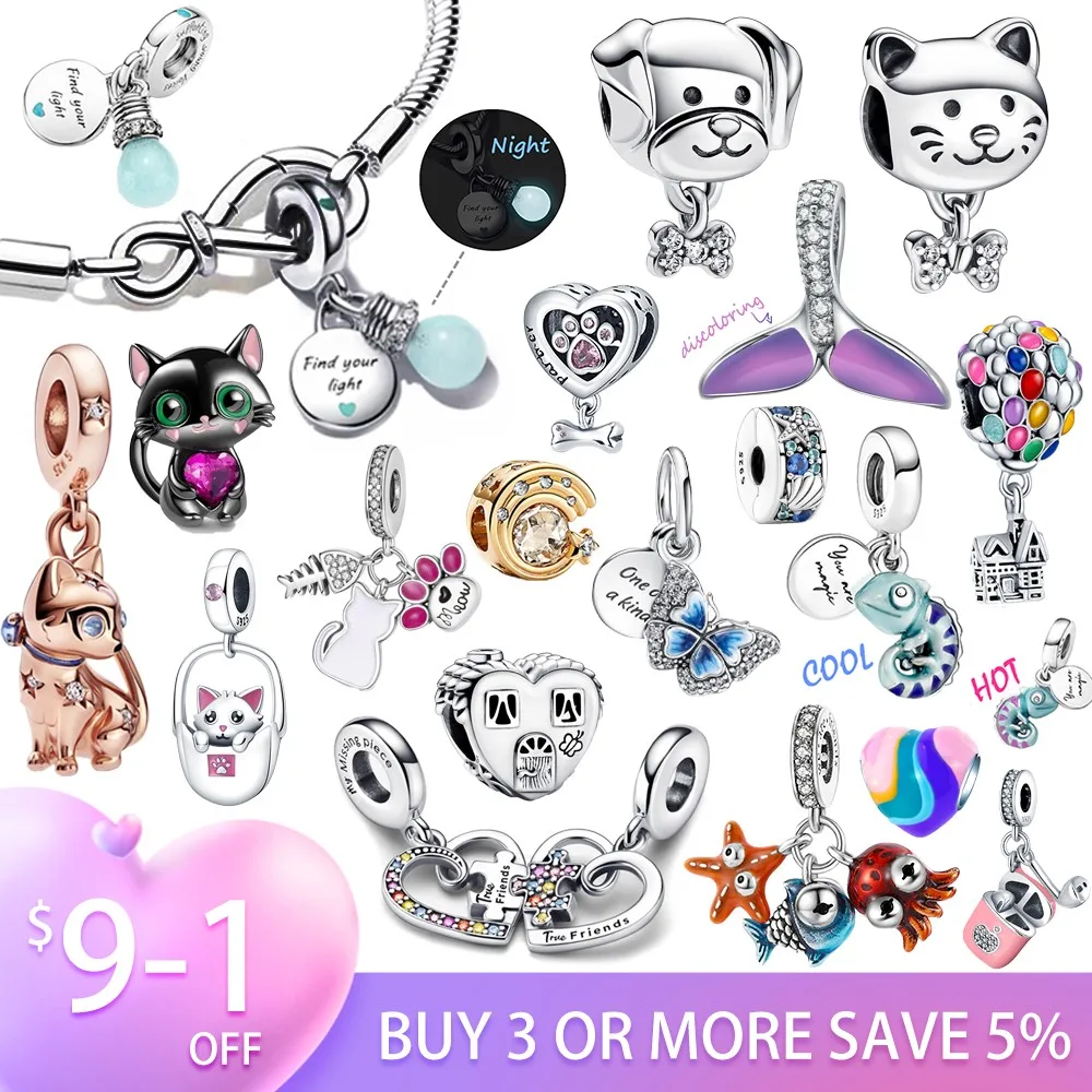 

2022 NEW Blue Light Bulb Charms Silver 925 Original Fit Pandora Silver 925 Bracelet Charms Bead Jewelry Making Mother's Day Gift