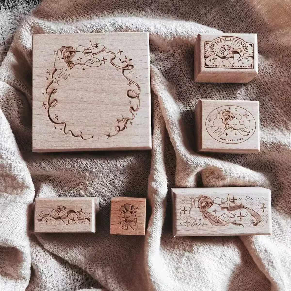Винтажный милый морковный кролик деревянный резиновый штамп для DIY скрапбукинга