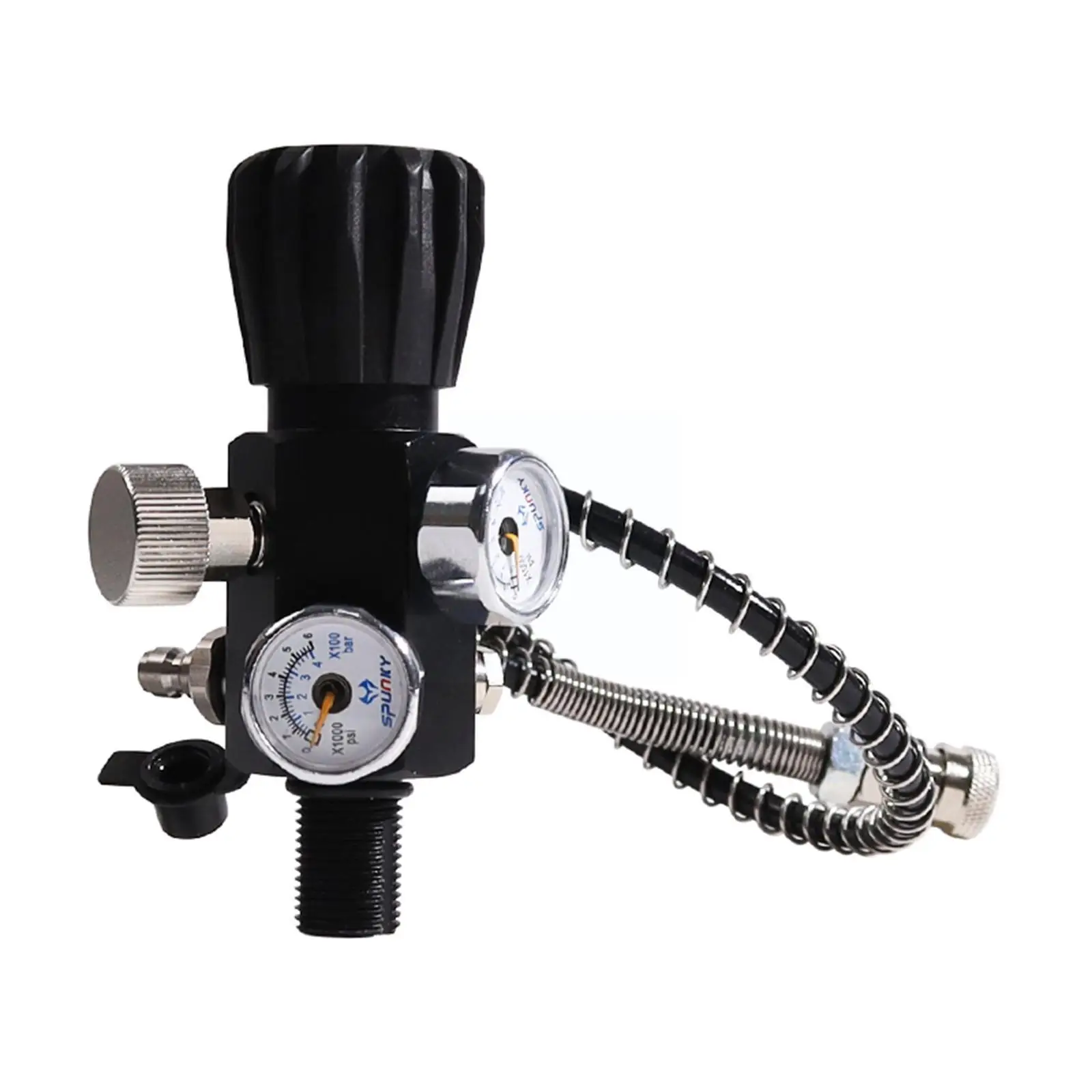 

Double Gauge Cylinder Valve 6000PSI Charging System Charging Fill With Air Gauge Station Hose Valve Paintball Dual Q7D6