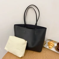pu leather shoulder womens bag totes solid simple fashion shopper bag large capacity female luxury designer shopping handbag