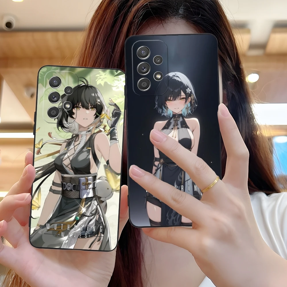 Wuthering Waves Rover Mobile Cell Phone Case for Samsung Galaxy A91 73 71 70 54 53 52 34 24 23 21 S 5G Black Cover Shell