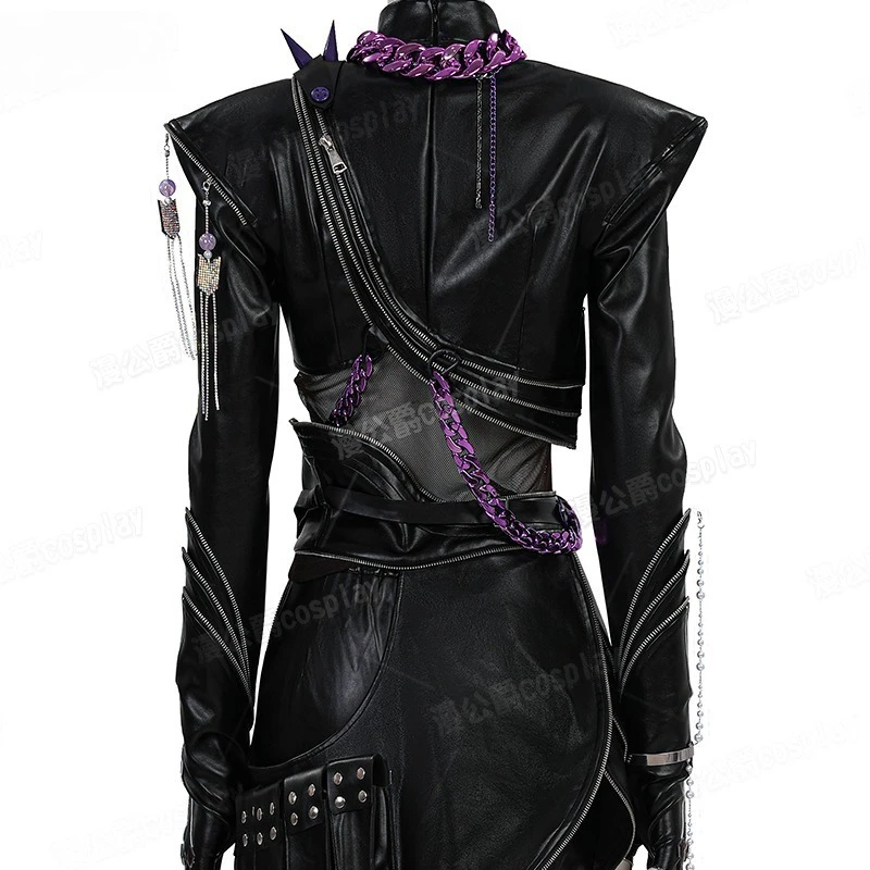 Фото KPOP Huntress Witch Group Lumi Косплей-готический кожаный сценический наряд в стиле панк-женский костюм для выступлений на мероприятиях Kpop и косплей №4