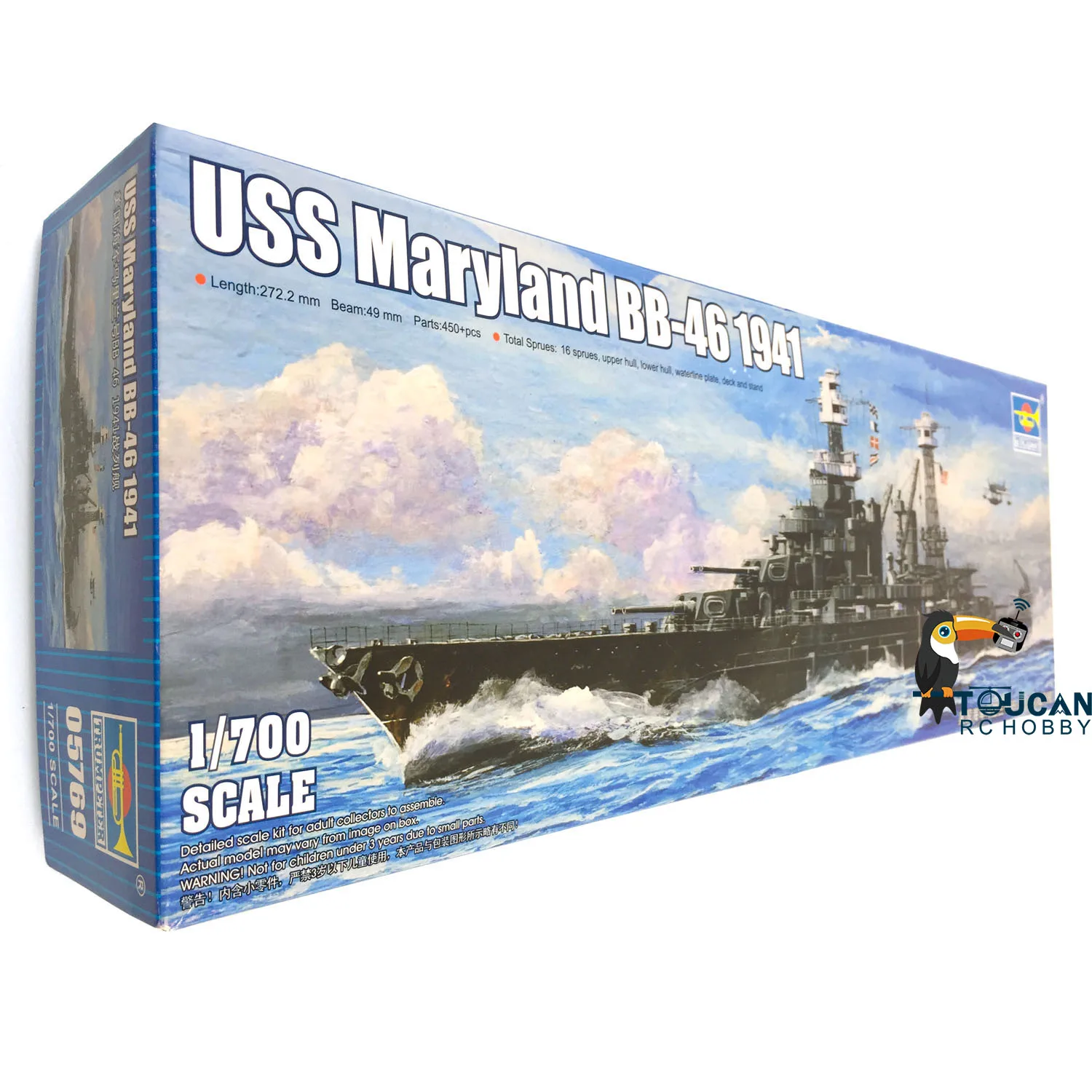 Trumpeter 05769 масштаб 1/700 военный корабль USS Мэриленд линкор BB-46 пластиковый дисплей