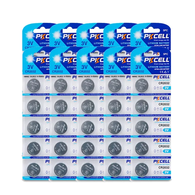 

50PCS PKCELL CR2032 battery button cell battery DL2032 ECR2032 5004LC KCR2032 BR2032 KL2032 SB-T15 3v lithium batteries
