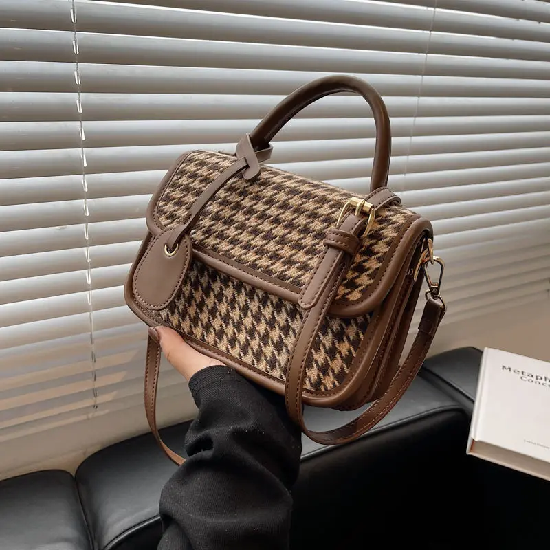 

Plaid PU Leather Crossbody Bags for Women 2022 Luxury Brand Chain Shoulder Messenger Small Bag Female Travel Handbags