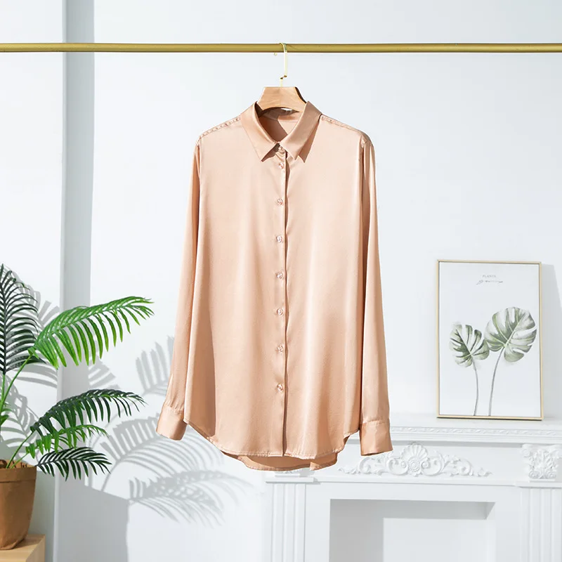 Birdsky 1 шт. Женские рубашки блузка рубашка топ офисная женская 19 мм стрейч 93%