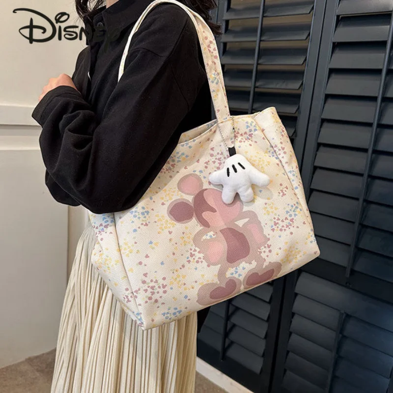 Disney Mickey New Women's Bag Fashion High Quality Girls' Handbag Cartoon Casual Versatile Large Capacity Women's Shoulder Bag