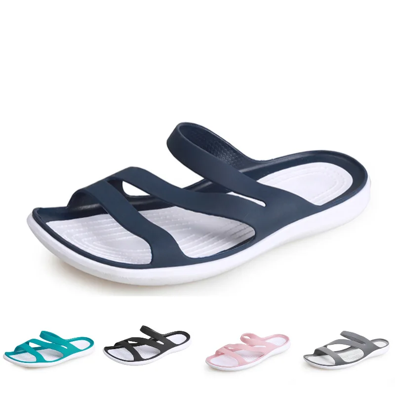

Women Shoes Sandals 2022 EVA Solid Color Garden Casual Slippers Women Jelly Shoe Sports Antiskid Beach Sandals Platform Slippers