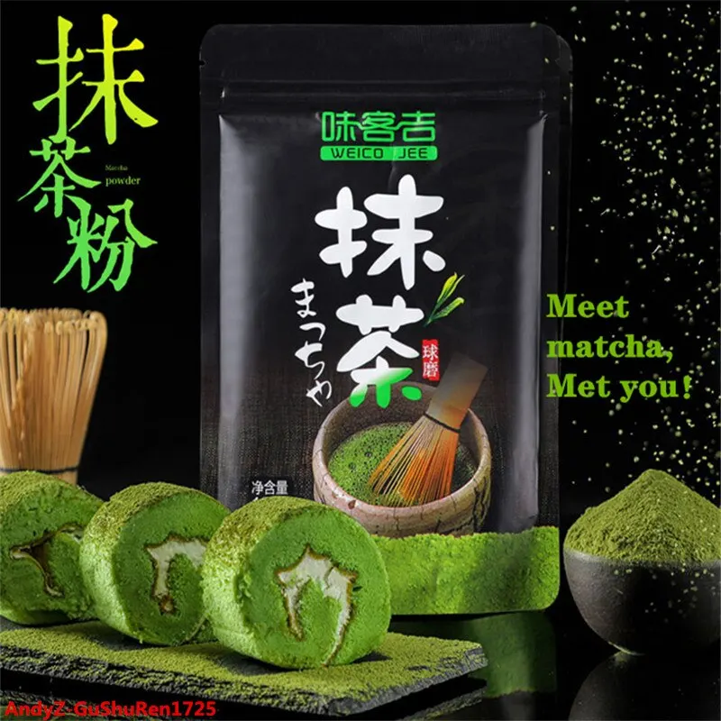 

100 г/пакет 2022 Китайский зеленый чай маття, зеленый чай WEICO JEE, чистый порошок маття для ухода за здоровьем