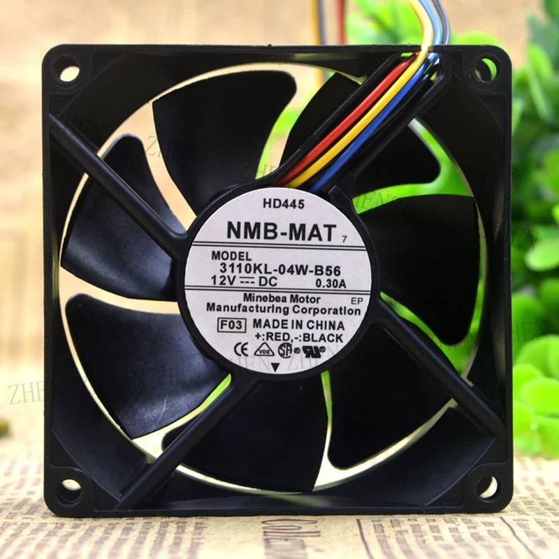 Фото Новый вентилятор охлаждения NMB-MAT 3110KL-04W-B56 12В 0.30А, 4-проводной # QW №1