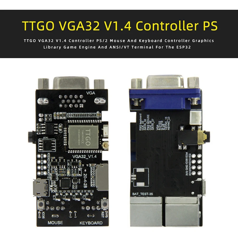 FabGL VGA32 VGA ESP32 Модуль PSRAM V1.4 Контроллер PS/2 Мышь Клавиатура Графическая библиотека