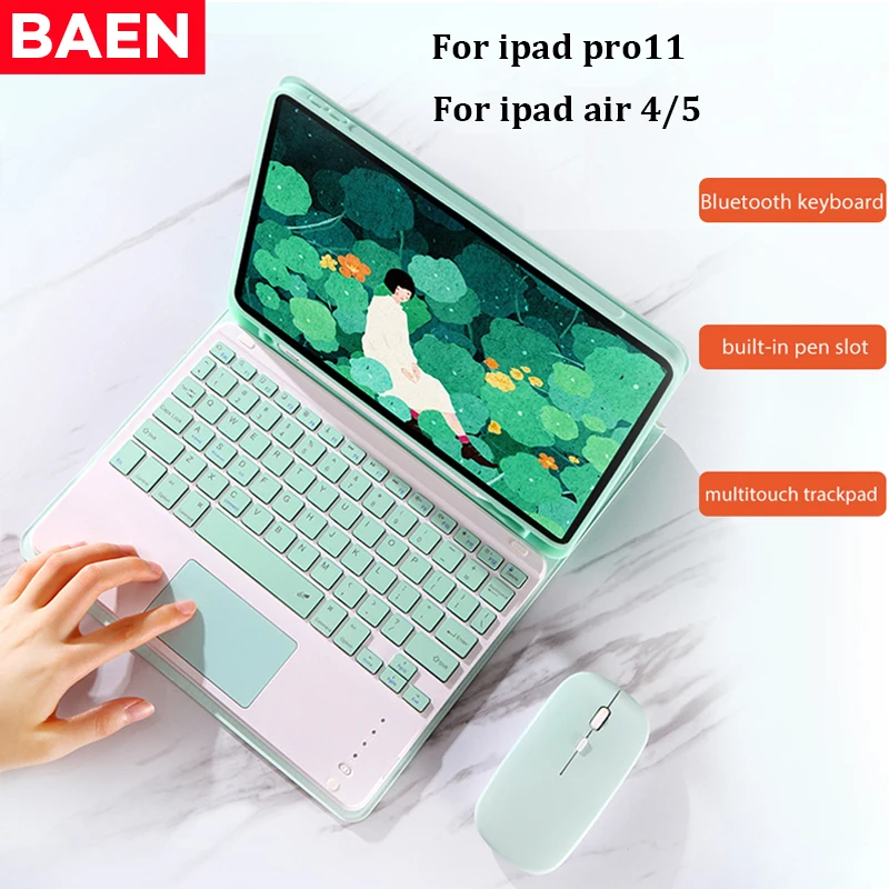 

Soft case with wireless Bluetooth keyboard for iPad Pro 11 and iPad air4/5