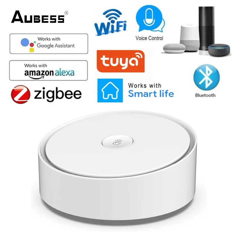 

Aubess New Smart Multi-mode Gateway ZigBee 3.0 WiFi Bluetooth Mesh Hub Multi-protocol Communication Gateway For Tuya/Smart Life