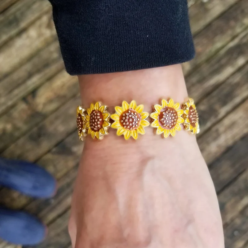 

Sun Flower Daisy Bracelets For Women Gift Handmade Jewelry