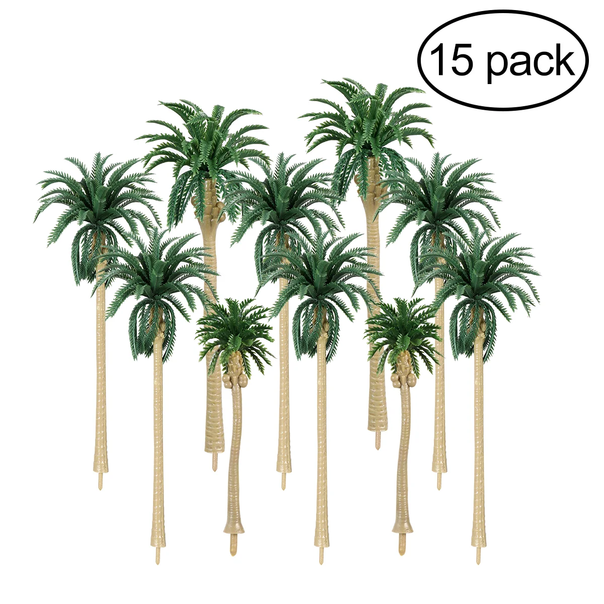 

NUOLUX 15pcs Scenery Model Coconut Palm Trees HO N Z Scale