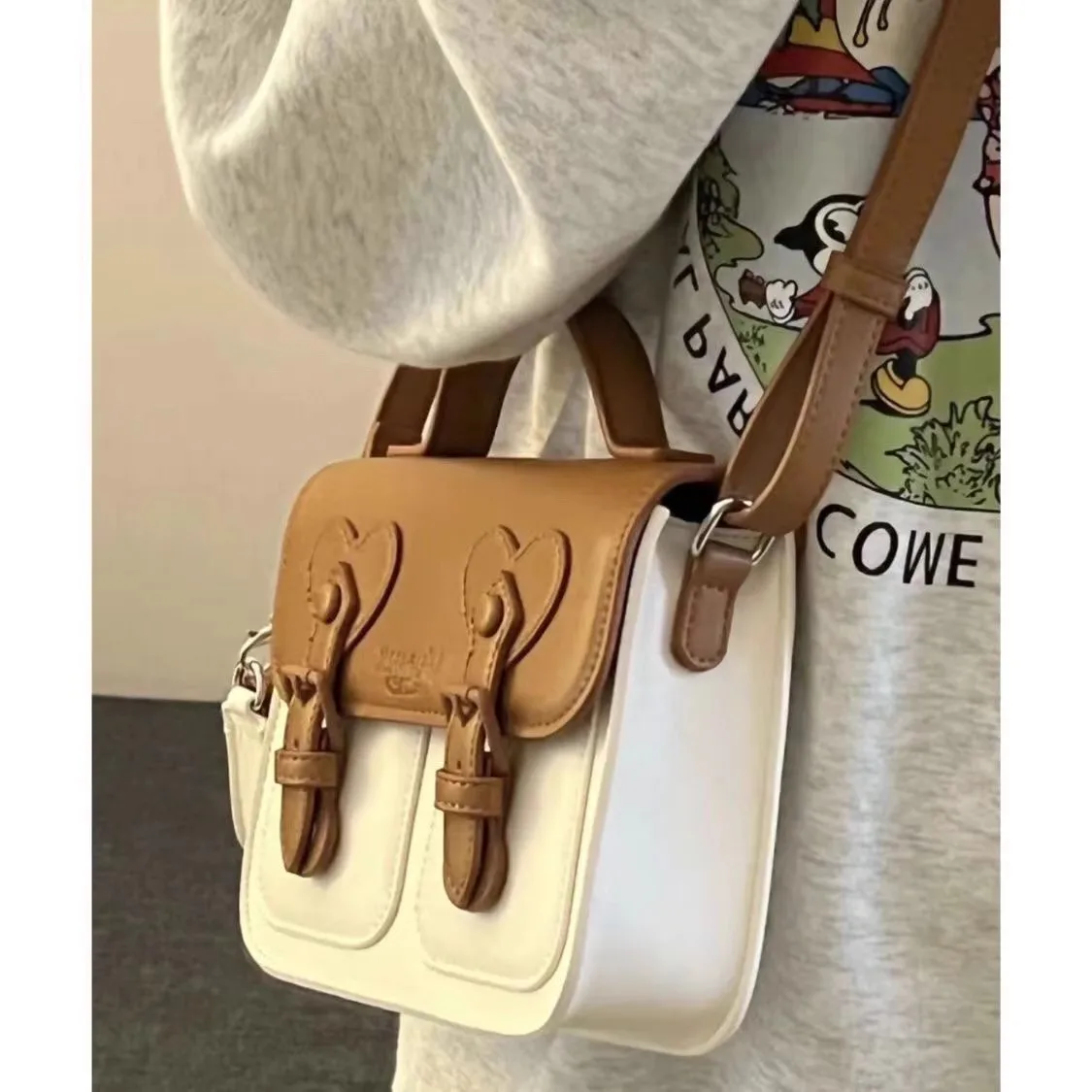 Y2K Vintage Retro Korean Fashion Shoulder Underarm Harajuku PU Tote Bag Ladies Crossbody Bags Purses Small Square Handbags Women