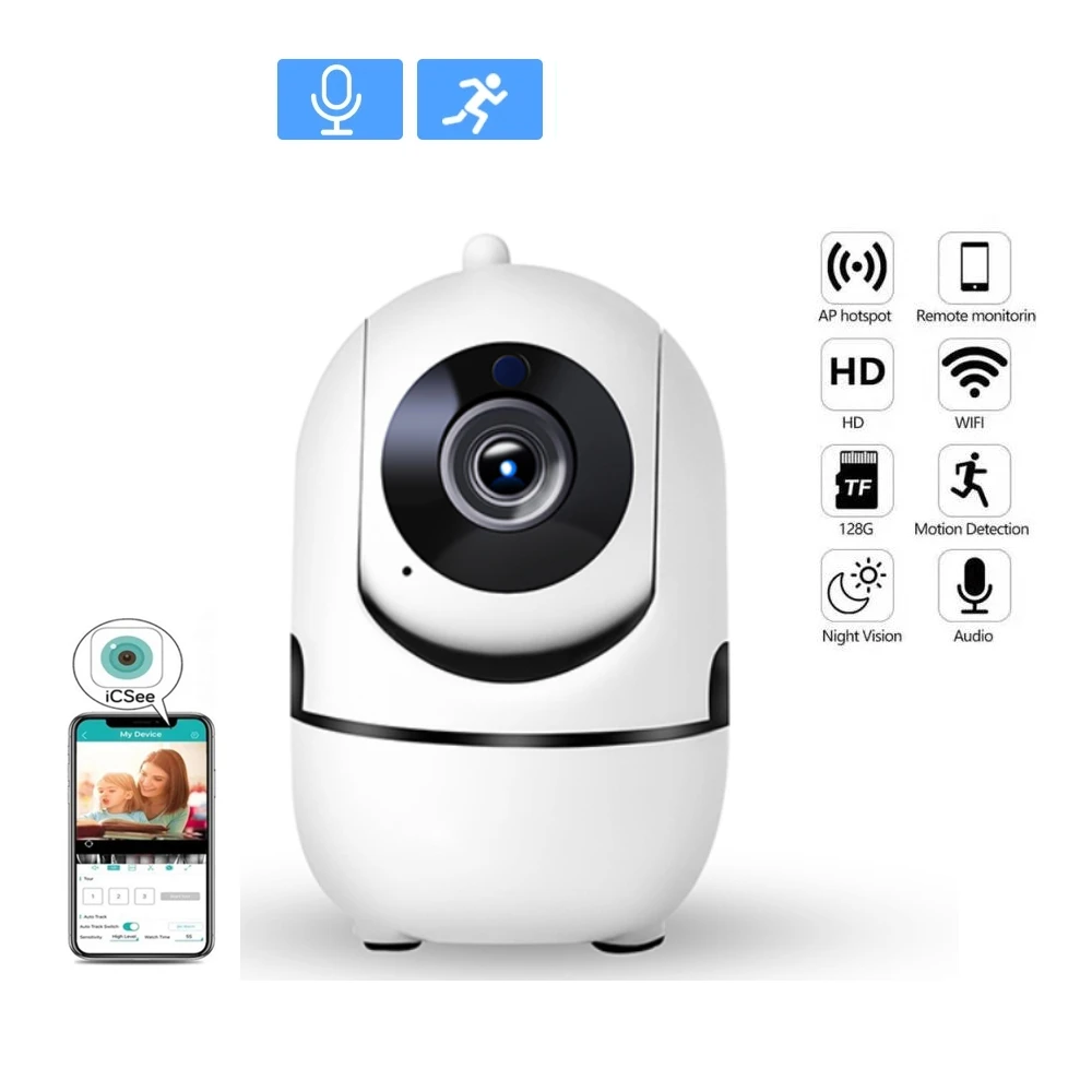 

Мини IP-камера ICsee, Full HD, 3 Мп, Wi-Fi, ночное видение, двухстороннее аудио, обнаружение движения
