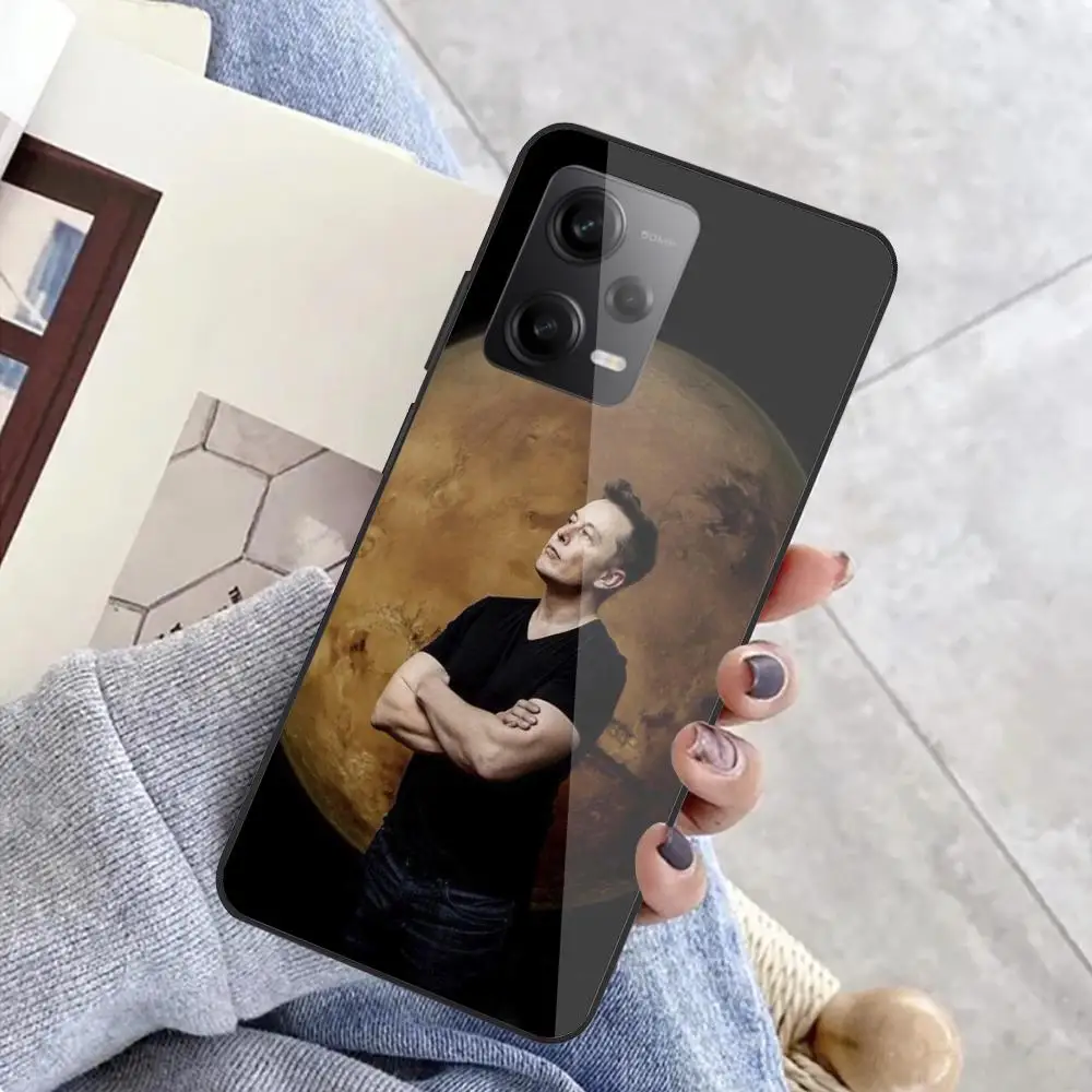 Чехол для телефона Redmi Note 13 Pro Plus 12 11 A3X A1 A2 13C 12C черное стекло R_reeve_Musks чехлы