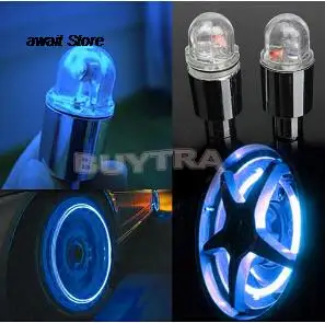 

2PCS bike light with battery mountain road bike bicycle lights LEDS Tyre Tire Valve Caps Wheel spokes LED Light Red Blue