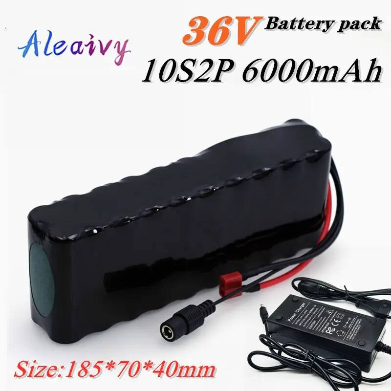 

2020 new 36V battery 10S2P 6Ah 42V 6000mAh 18650 lithium ion rechargeable battery pack ebike electric car bicycle scooter 350W
