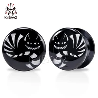 wholesale price acrylic black white cat ear plugs tunnels earring gauges piercing body jewelry stretchers expanders 6 30mm 80pcs