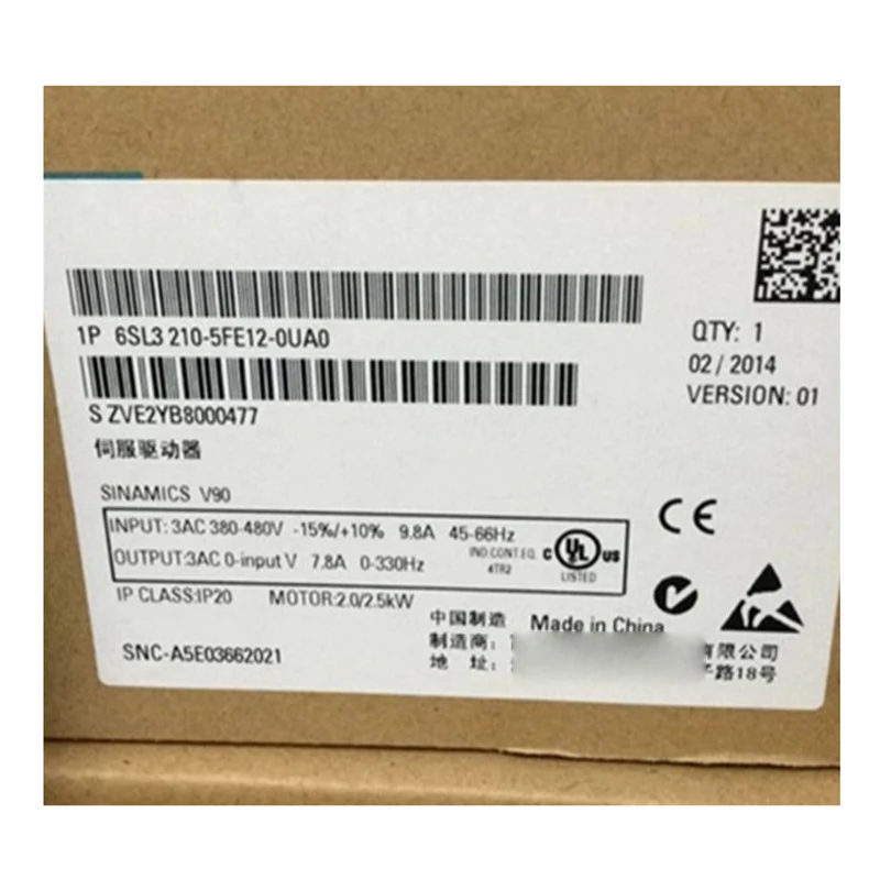 

New original 6SL3210-5FE12-0UA0 V90 inverter 380-480V 6SL32105FE120UA0 spot