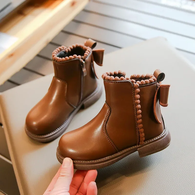 Zapatos Niña плюшевые детские ботинки осенне-зимние новые хлопковые модные короткие