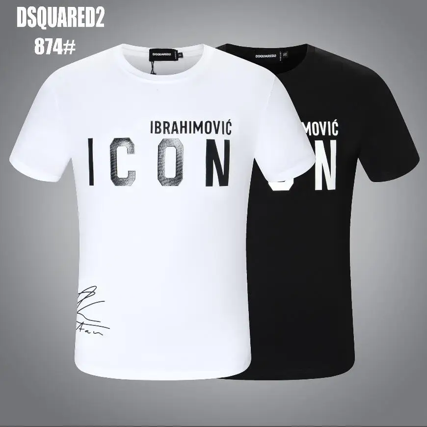 

Classic ICON men's women's print simple round short-sleeved street pure cotton authentic DSQ T-shir 874#