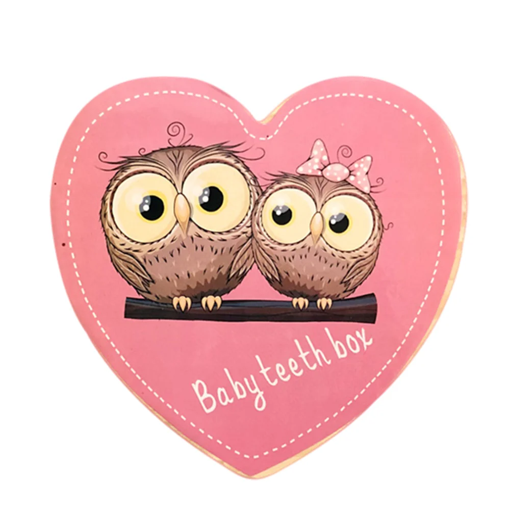 

Heart Shaped Baby Tooth Container Wooden Tooth Storage Box Chic Tooth Curl Case