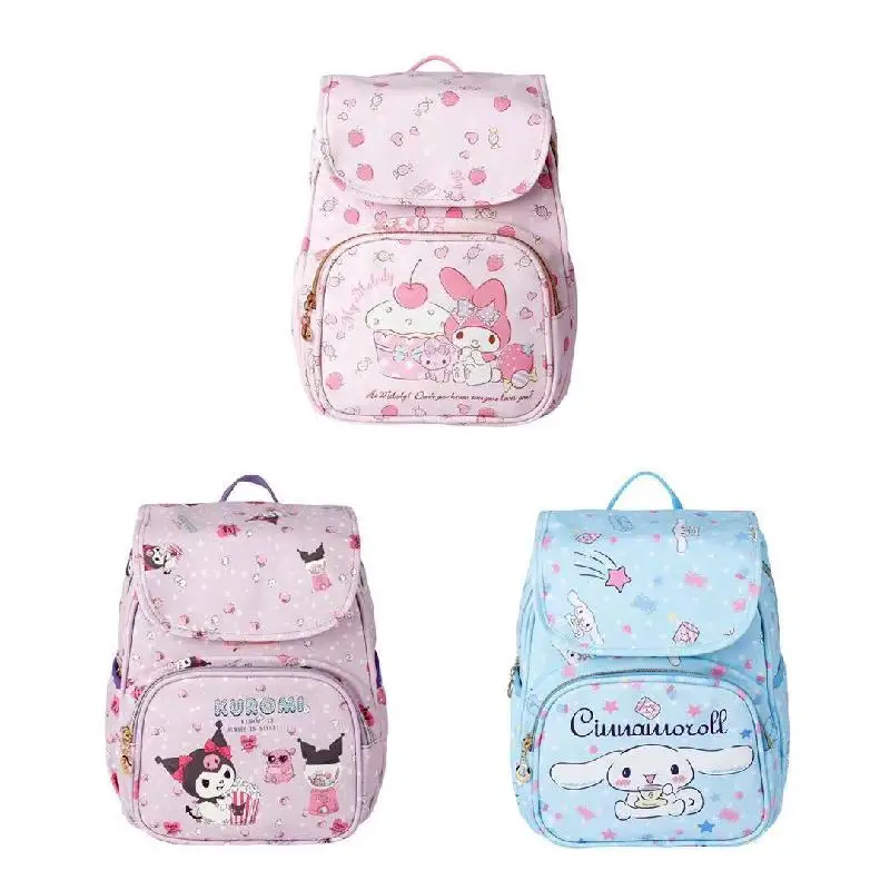 

Sanrio Melody Cinnamoroll Kuromi Милая Детская сумка Женская Корейская флип-сумка искусственная Аниме Фигурка рюкзак подарок