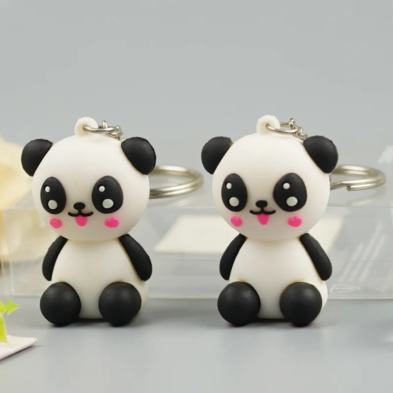 

Модный мягкий силиконовый брелок в виде панды, школьная сумка, китайский брелок, милые аксессуары для ключей, бесплатная доставка