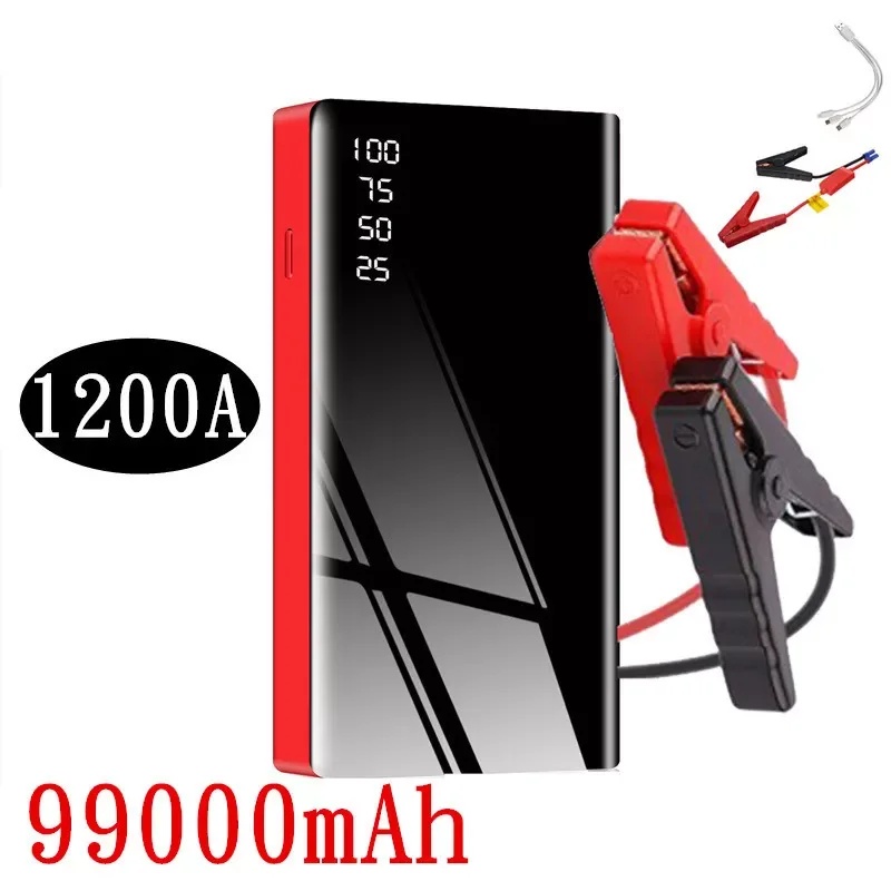 

2023NEW 99000mAh Car Battery Starter Power Supply 12V Power Bank Portable Booster Starter Device, Fast Charge
