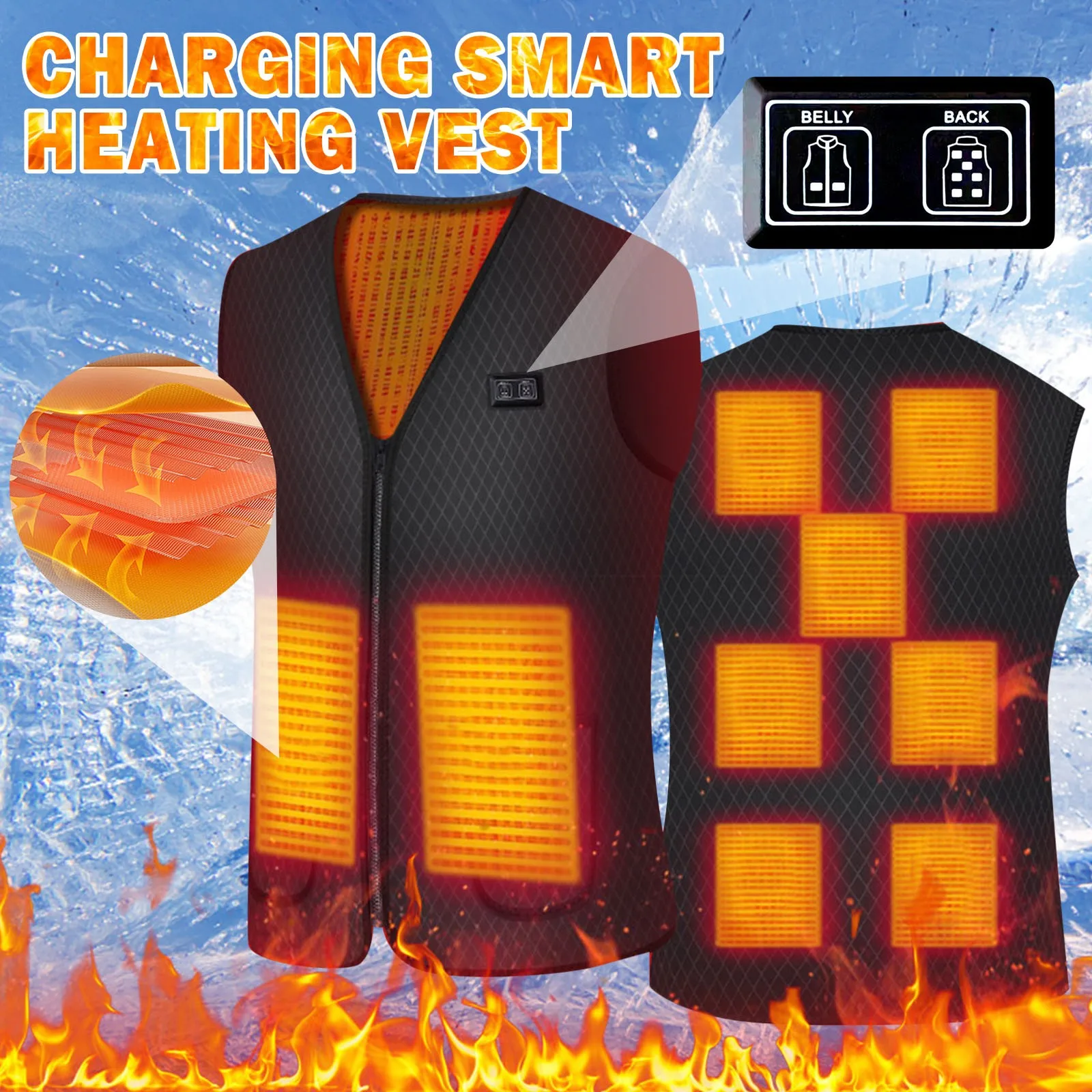 

Winter Loose Heating Vest Womens Heating Suit Light Usb Heating Vest Jacket Heating 9 Heating Zones Adjustable Heating 4