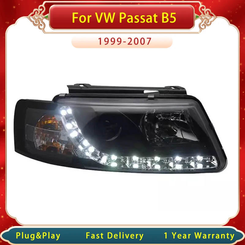 Фото Автомобильная фара для VW Passat B5 1999-2007 светодиодный, двухсторонняя линза, динамические сигнальные фары, обновленный дизайн, аксессуары для фар №5