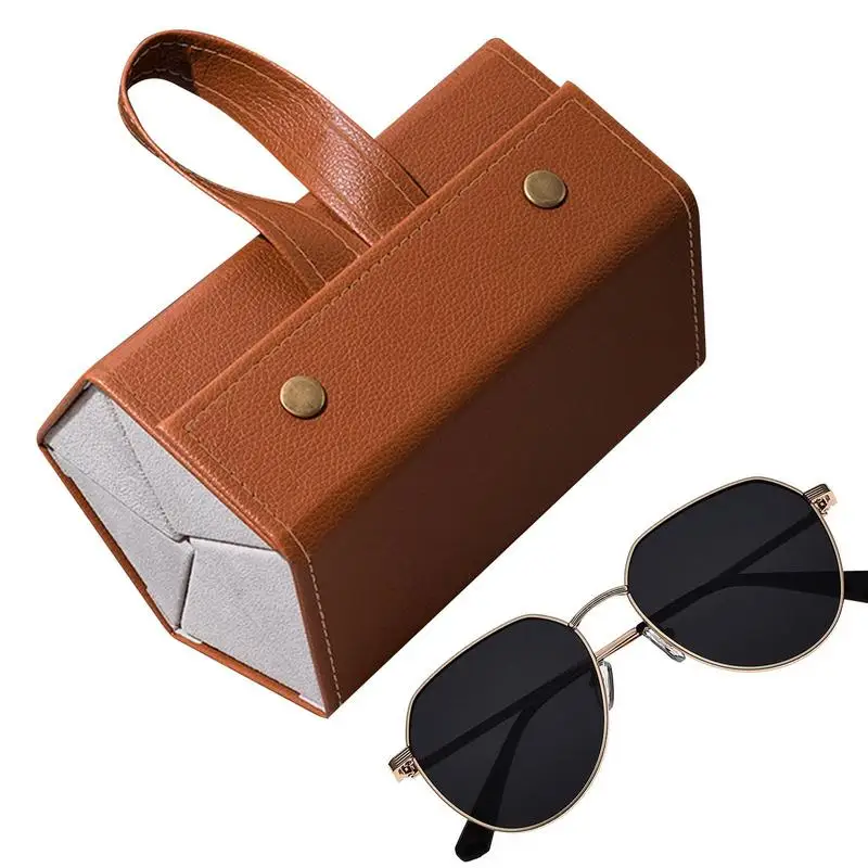 

Travel Glasses Case PU Leather Foldable Sunglasses Organizer Cases For Men Women Portable Eyeglasses Multiple Organizers