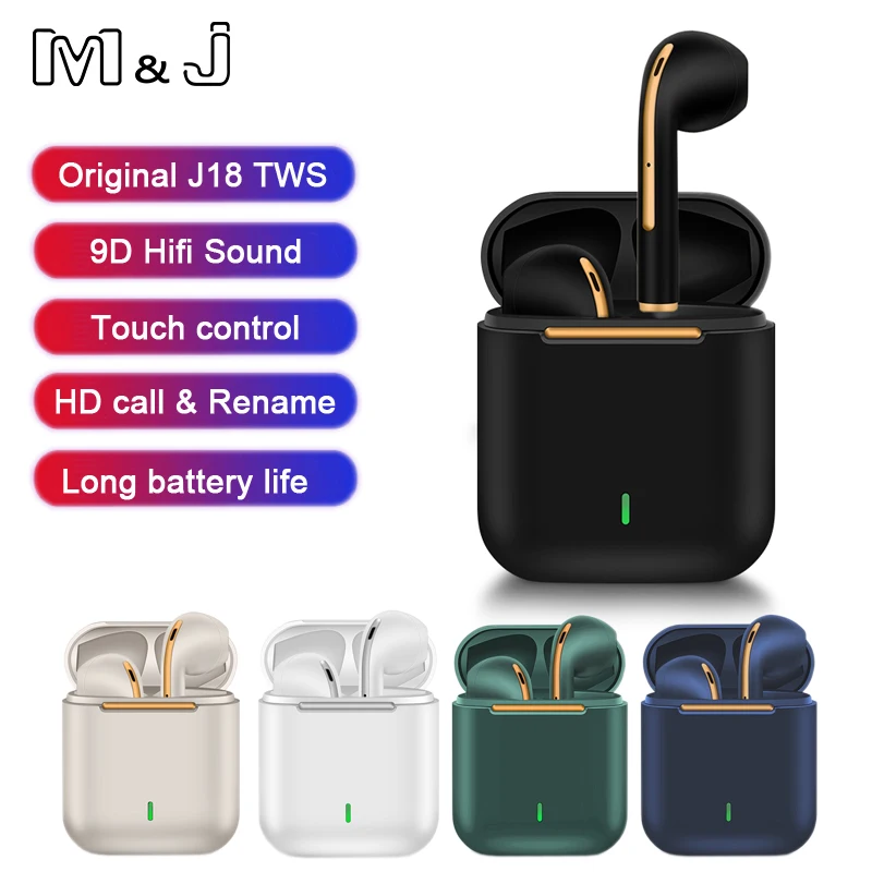 

Original J18 TWS Bluetooth Headphones Stereo True Wireless Headphone Earbuds In Ear Handsfree Earphones Buds For Mobile Phone