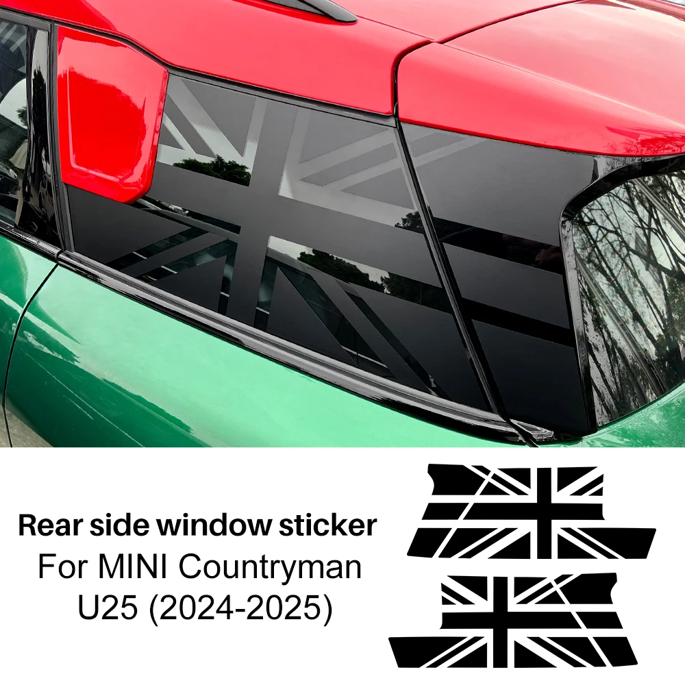 

Для MINI Countryman 2024 2025 U25 украшение автомобиля виниловая наклейка на окно черный цвет наклейка заднее боковое окно Стайлинг