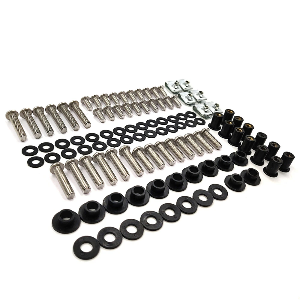 For Kawasaki Zx-6r 1998-2002/zzr600 2003-2008 Fairing Bolt Kit Screws Stainless Washers Fasteners