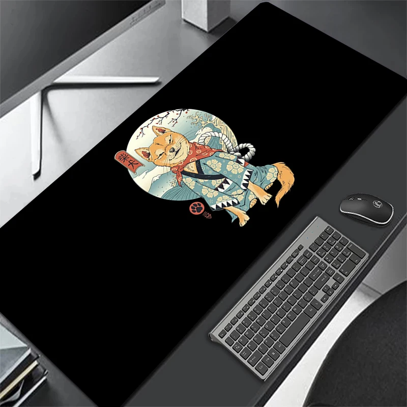 

Shiba Inu Black Cute Mouse Pad XXL 900x400mm Almohadilla Para Raton Large Anime Mousepad Gamer Laptop Notbook Rubber Table Mat